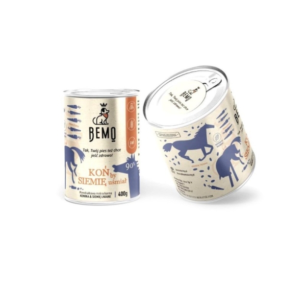 BEMO Koń by siemię uśmiał Mono - wet dog food - 400g