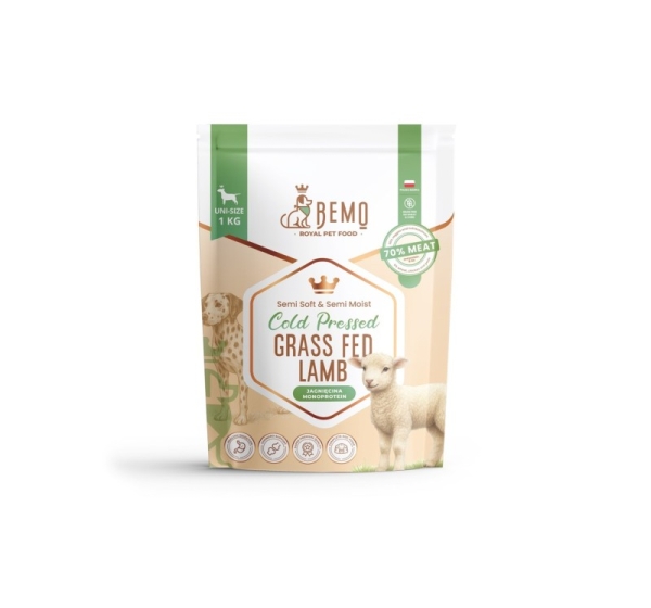 BEMO Cold Pressed Grass Fed Lamb - dry dog food - 1kg