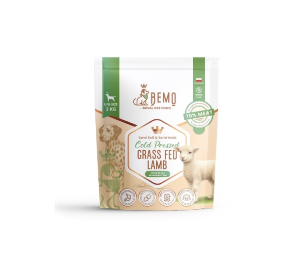 BEMO Cold Pressed Grass Fed Lamb - dry dog food - 3kg