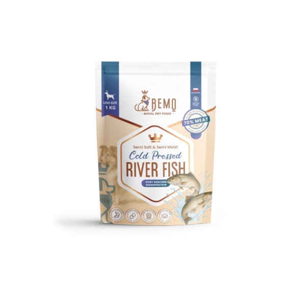 BEMO Cold Pressed River Fish Mono - dry dog food - 1kg