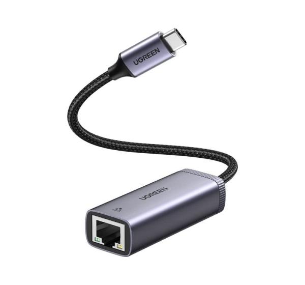 Ugreen external USB Type-C network adapter - RJ45 1 Gbps (1000 Mbps) Grey