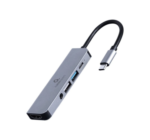 Cablexpert A-CM-COMBO5-02 USB Type-C 5-in-1 multi-port adapter (Hub + HDMI + PD + stereo audio) |