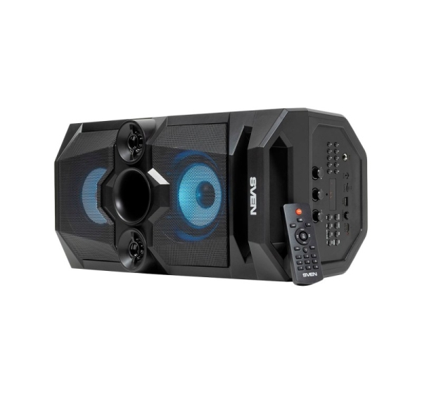 Sven SVEN PS-655 2x25W; LED display; TWS; FM radio; AUX; USB/SD-card support;Lighting; Microphone input (karaoke); Remote Control; Built-in equalizer