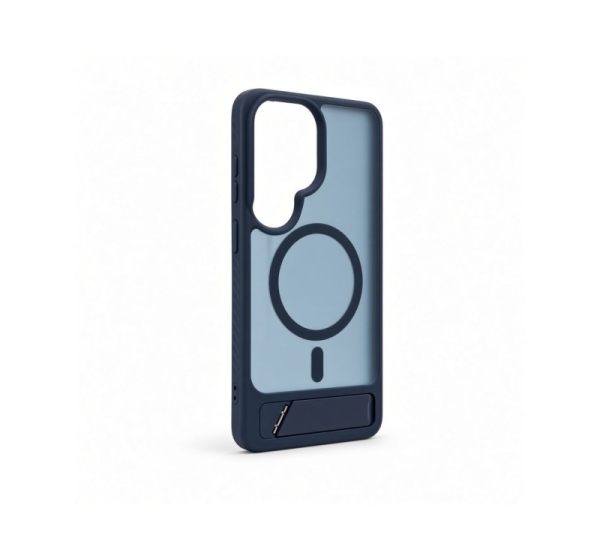 Evelatus Samsung  Galaxy S26 Ultra Rubber Coated MagSafe With Stand Case Navy Blue