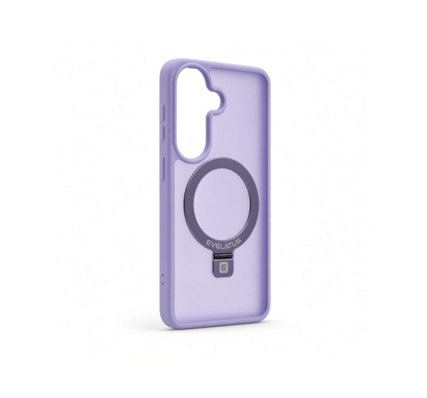Evelatus Samsung  Galaxy S26 Shield Case With MagSafe & Stand Matte Ring Lavender Purple