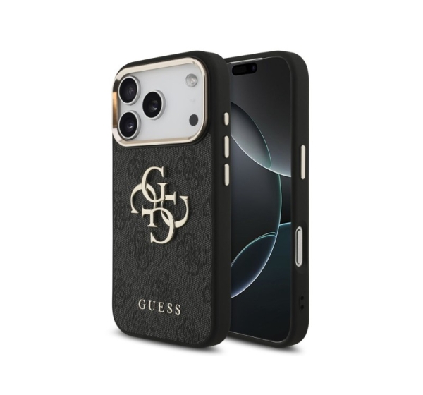 Guess Apple  iPhone 18 Pro Max HC 4G PU W/ Big 4G Classic Logo GD Black