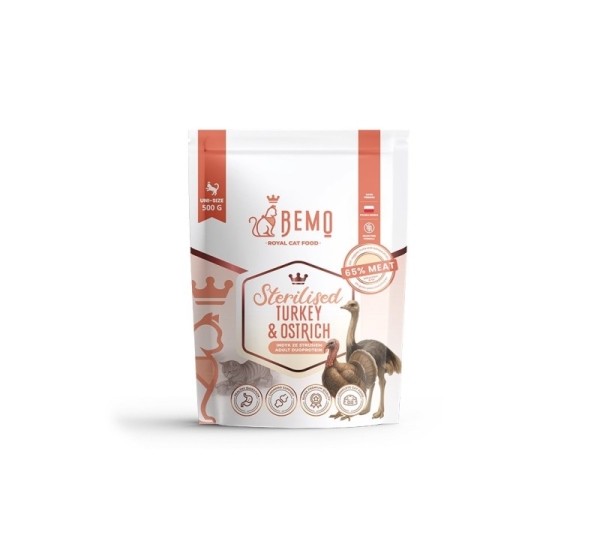 BEMO Cat Sterilised Turkey & Ostrich - dry cat food - 500g