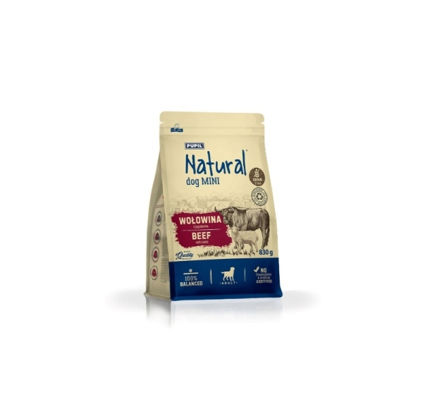NATURAL Beef with lamb Mini - dry dog food - 830g