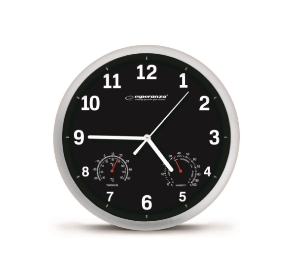 Esperanza EHC016K Mechanical wall clock Round Black