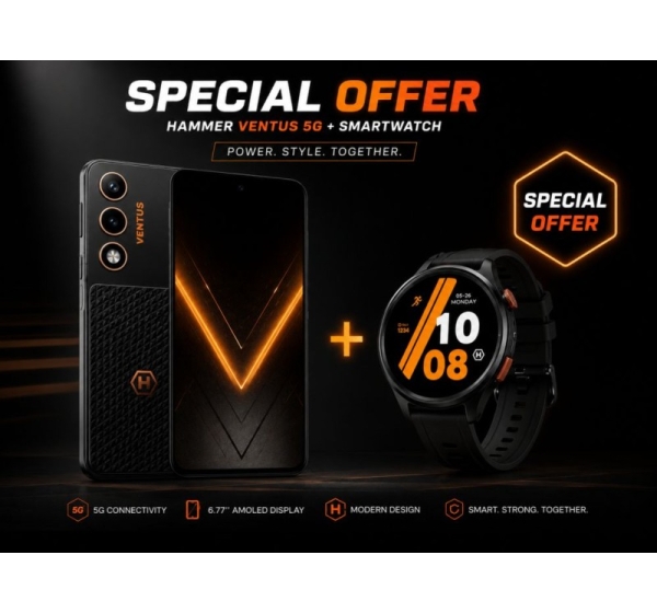Hammer Ventus 5G | Smartphone 6.77 " | AMOLED | 2392x 1080 pixels Black