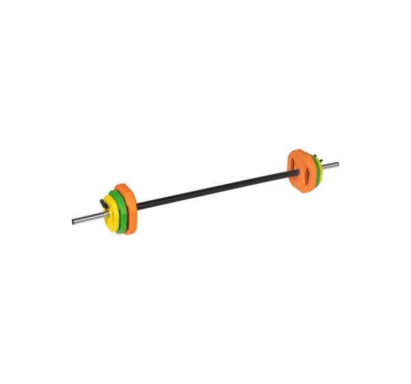 Sztanga składana z obciążeniem żeliwnym, gryf 140cm, zestaw treningowy 20kg, REBEL ACTIVE