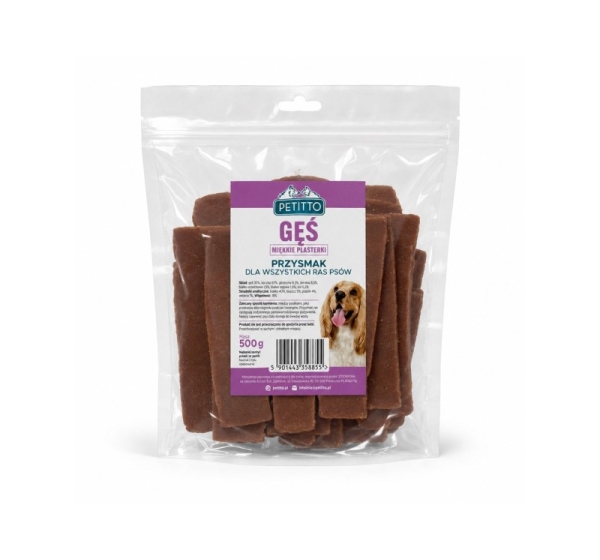 PETITTO Soft goose meat slices - dog treat - 500g