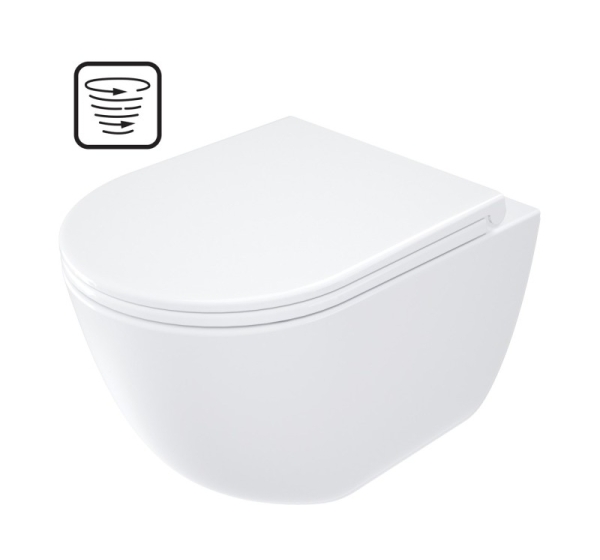 Miska WC z deską bezkołnierzowa - spłukiwanie wirowe