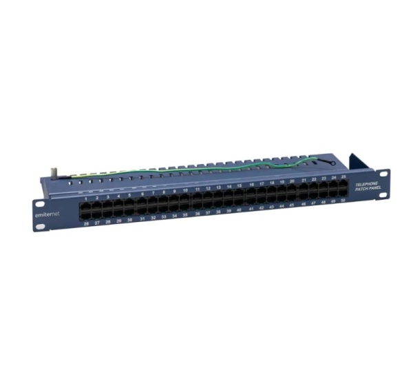 EMITERNET 19" telephone panel/ISDN 50XRJ45 (1U) blue FN/TEL/FA850KT5084BK