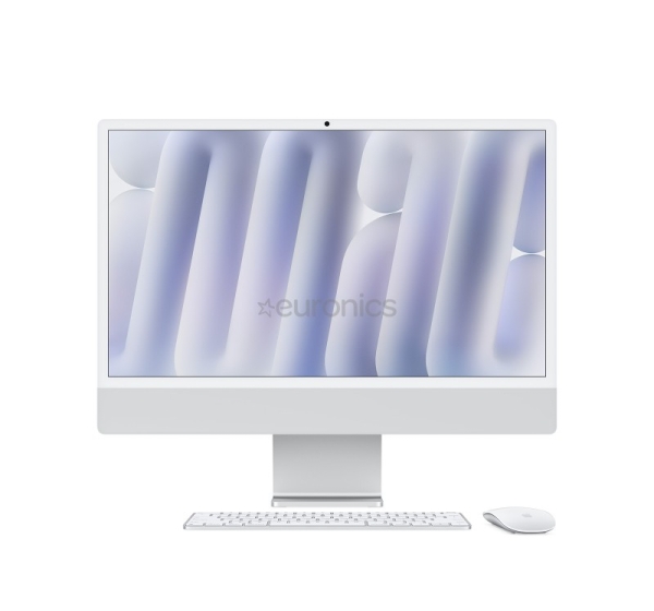 Apple iMac 24" (2024), Nano, M4 10C/10C, 16 GB, 256 GB, SWE, sudraba - Dators