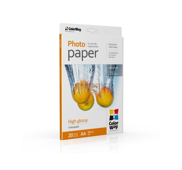 ColorWay A4, 200 g/m², 20 loksnes, glancēts - Fotopapīrs