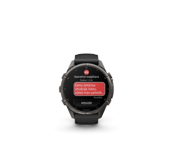 Garmin   FEnix 9 Pro – inReach, 43mm, Carbon Gray DLC Titanium with Black/Pebble Grey Silicone Band