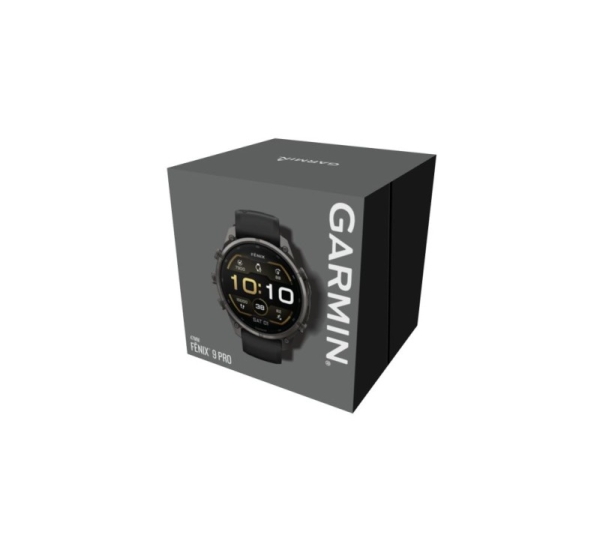 Garmin   Fenix 9 Pro – 47mm
Carbon Gray DLC Titanium with Black/Pebble Grey Silicone Band
