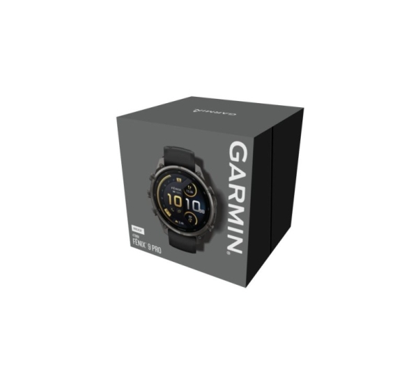 Garmin   Fenix 9 Pro – inReach, 47mm
Carbon Gray DLC Titanium with Black/Pebble Grey Silicone Band