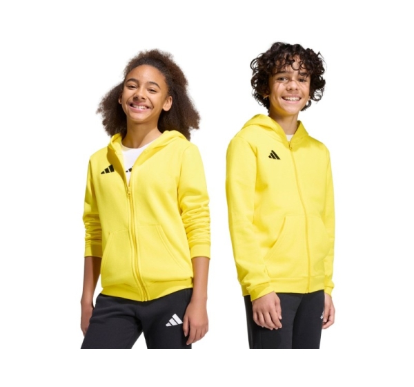 Bluza dla dzieci adidas Entrada 26 Full Zip Hoodie żółta KH1777 128cm
