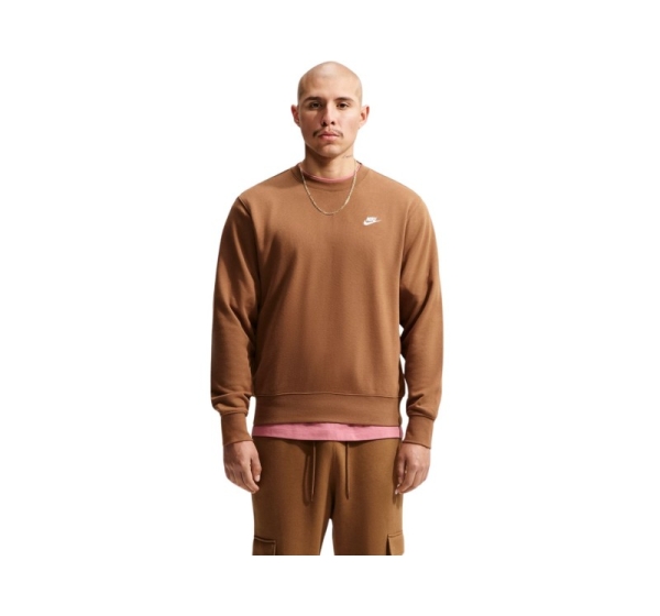 Bluza męska Nike Club FT jasny brąz FN3888 270 2XL