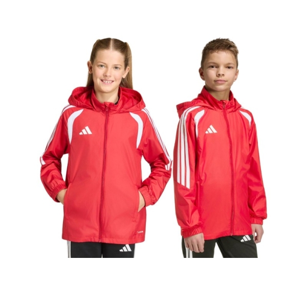 Kurtka dla dzieci adidas Tiro 26 League Windbreaker czerwona JY9724 164cm