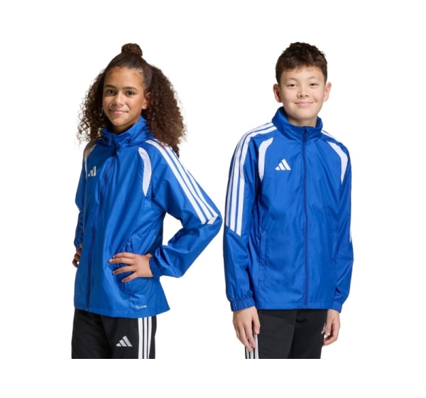 Kurtka dla dzieci adidas Tiro 26 League Windbreaker niebieska JY9723 140cm