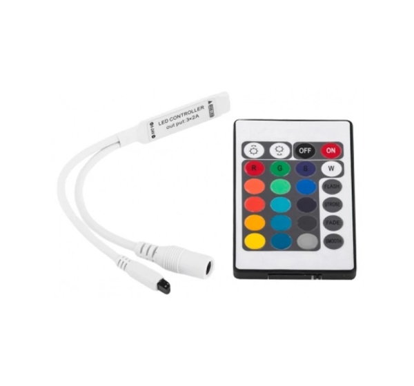 RGB LED lentes kontrolieris ar pulti 12V 6A 72W