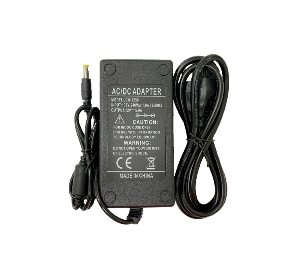 Barošanas bloks LED lentēm ar kontaktdakšu, 12V, 60W, 5A, IP34