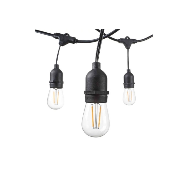 Komplekts LED āra dārza 15m virtenes dārzam un terasēm ar E27 spuldzēm