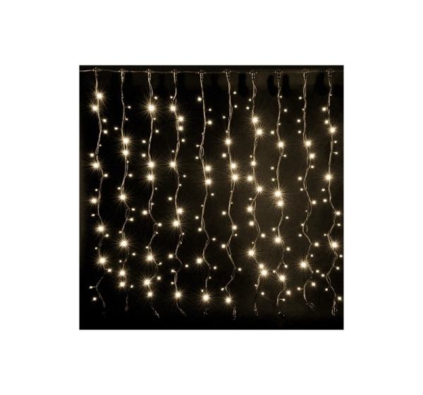 Ziemassvētku virtene - aizkari 3x2m, silti balts, IP44, 240LED, 14.4W