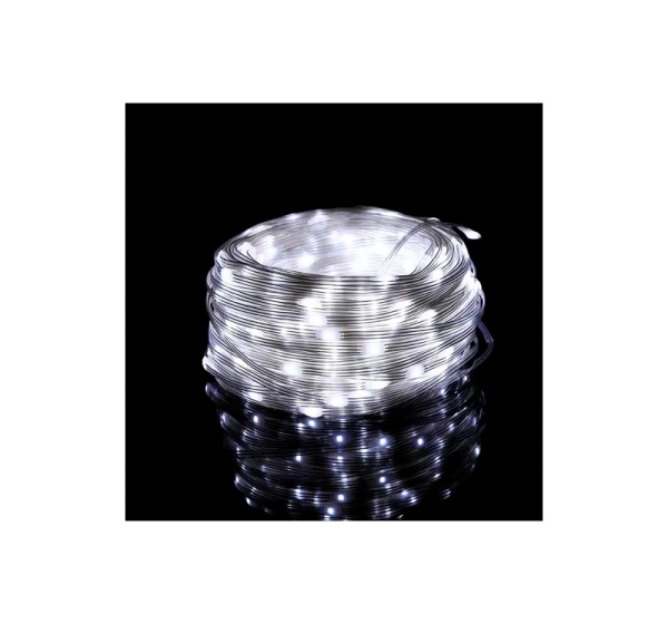 Ziemassvētku iekštelpu un ārtelpu virtene vara stieple ar pulti 30m, balta, USB, 300LED, IP44
