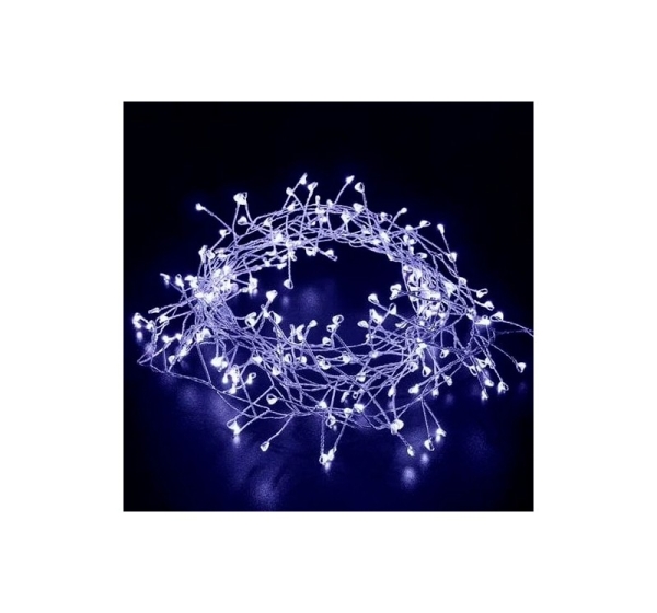 LED Ziemassvētku diožu virtene 20m uz vara stieples Firecracker Lights, 600LED, balta, IP44