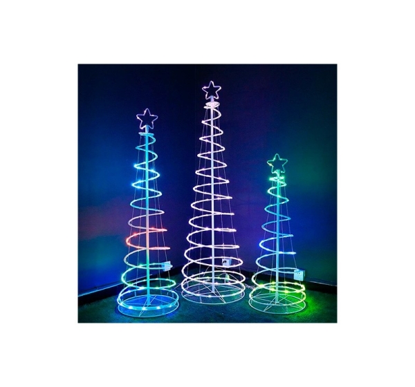 Spīdošā Ziemassvētku eglīte 1.2m, daudzkrāsaina, 4.4W, 73 LED