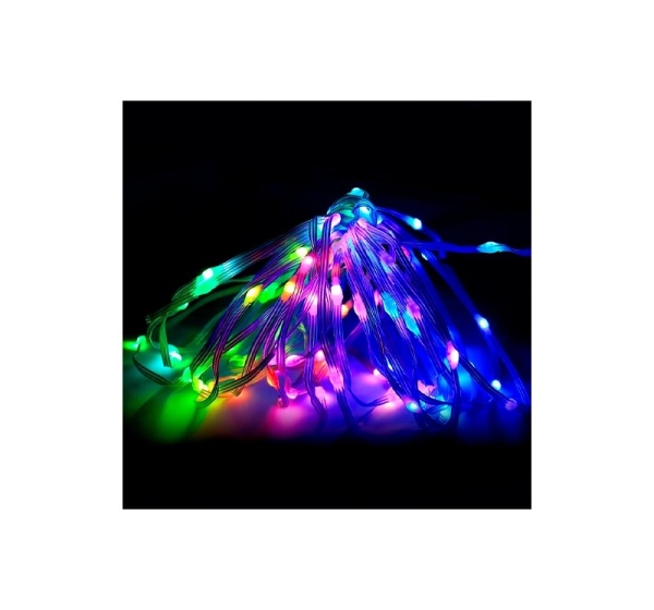 LED Ziemassvētku virtene ar pulti un SMART vadību, 20m, daudzkrāsaina, USB 5V, IP44, 200LED