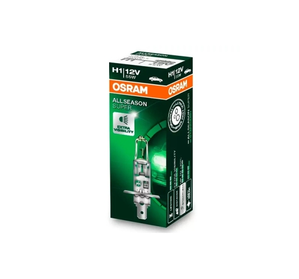 Halogēna spuldze H1, 12V, 55W, 3200K, ALLSEASON SUPER sērija
