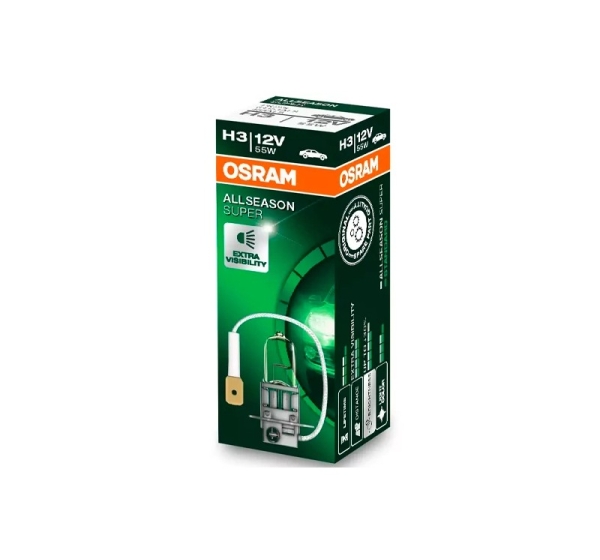 Halogēna spuldze H3, 12V, 55W, 3200K, ALLSEASON SUPER sērija