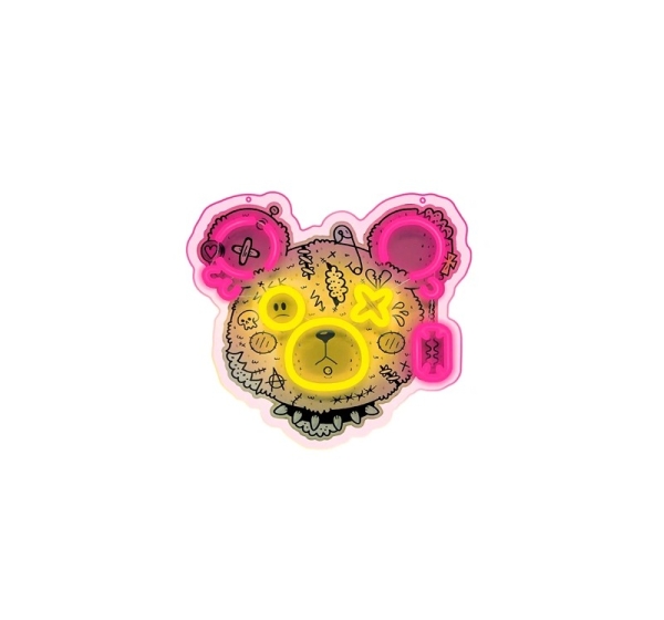LED Neona gaismas izkārtne - ART PUNK TEDDY BEAR