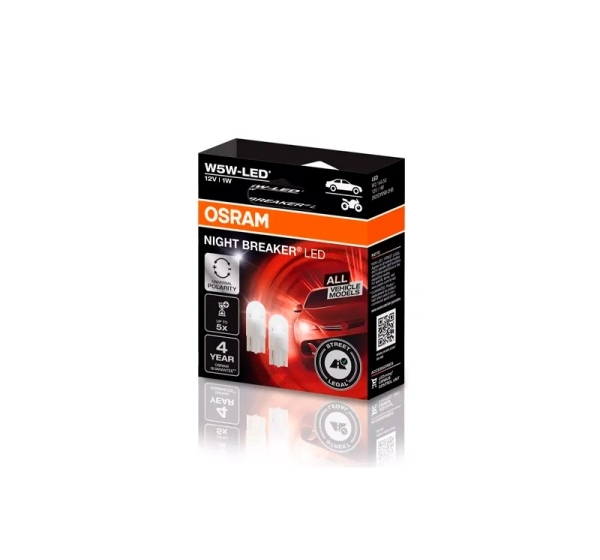 LED spuldzes W5W, 1W, 12V, 5700K, NIGHT BREAKER LED sērija