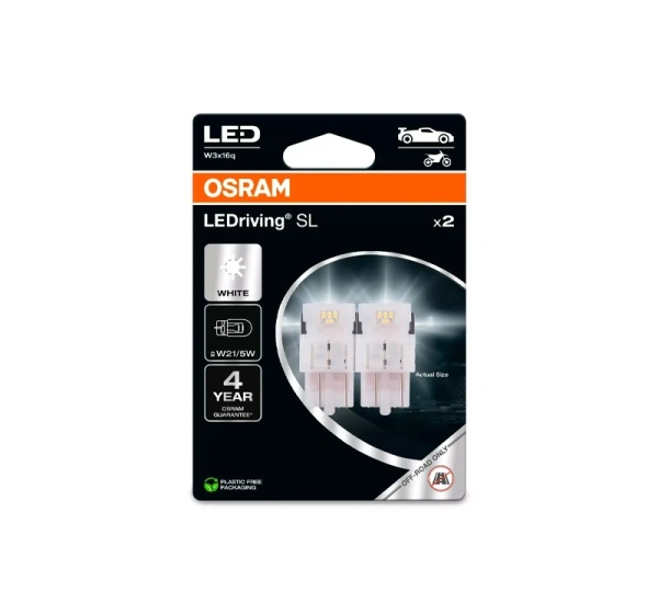 LED spuldzes W21/5W, 1W, 6000K, 12V, LEDriving SL sērija