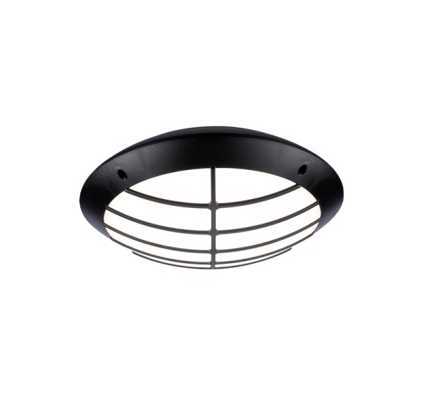 LED Ūdensizturīgs gaismeklis ar grille resti 24W, 3000K, 2400Lm, IP66, Ø 350 x 111 mm
