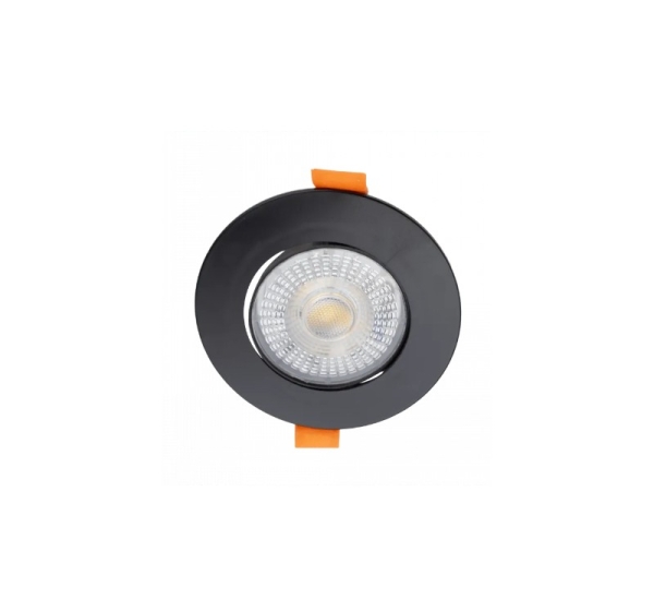 LED iebūvējams gaismeklis 3W , 5W , 7W, 3000K, 4000K, 6500K, 430 lm, 60°, melna, apaļa forma