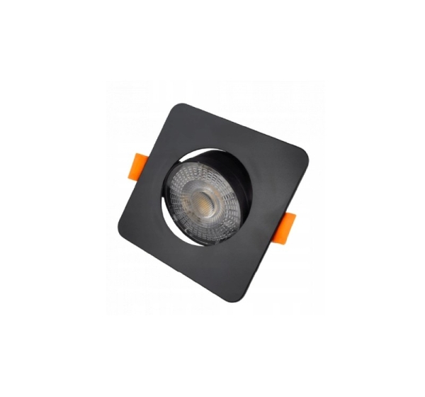 LED iebūvējams gaismeklis 3W , 5W , 7W, 3000K, 4000K, 6500K, 430 lm, 60°, melna, kvadrāta forma