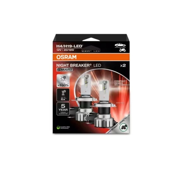 LED spuldzes H4/H19, 20W, 12V, 6500K, NIGHT BREAKER LED SMART