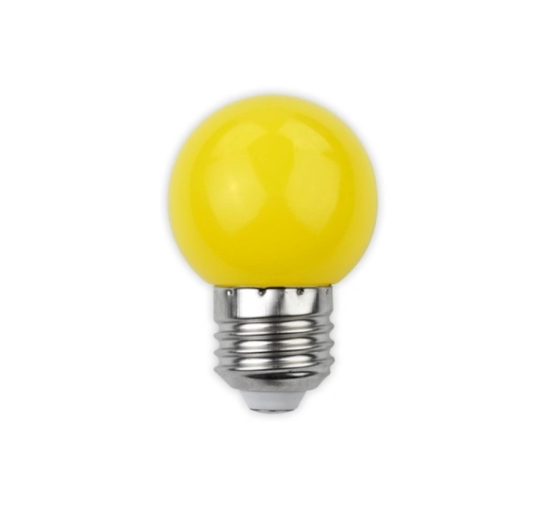 LED Dekoratīvā spuldze E27, G45, 1W, 30Lm, 200°, dzeltena