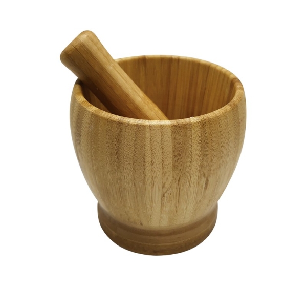 KING HOFF bamboo canister with pestle 9,8x9cm KH 1616