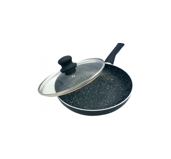 Frying Pan with Lid, Ceramic-Marble Non-Stick Coating, Ø 28cm, Depth 5.2cm, King Hoff KH 3959