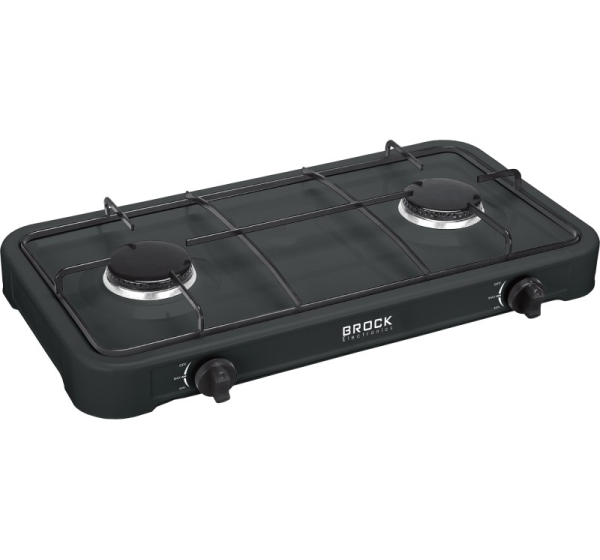 Two-ring gas hob, black BROCK GS 2002 BK
