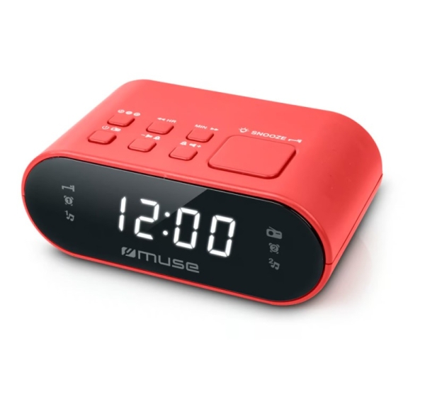 Радиочасы с двумя будильниками PLL, 3 В, M 10 RED, MUSE