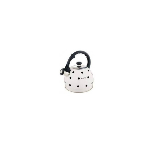 Whistling kettle in white with black dots - 2.0L KH 1050